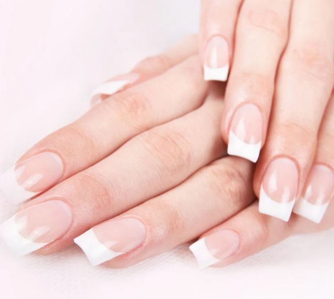 Poly gel nails with a French finish